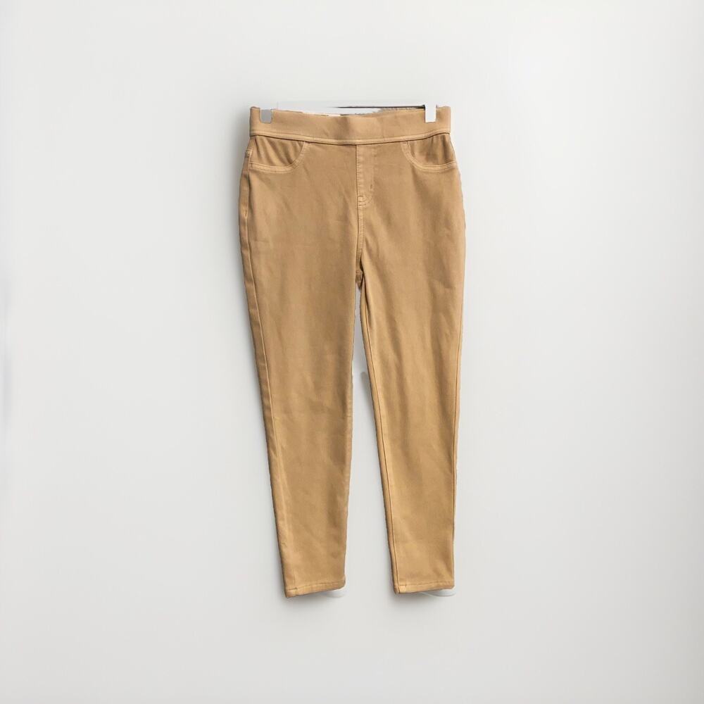 Time & Tru Womens Beige Wash High Rise Pull On Stretch Jegging Capri XS FLAW